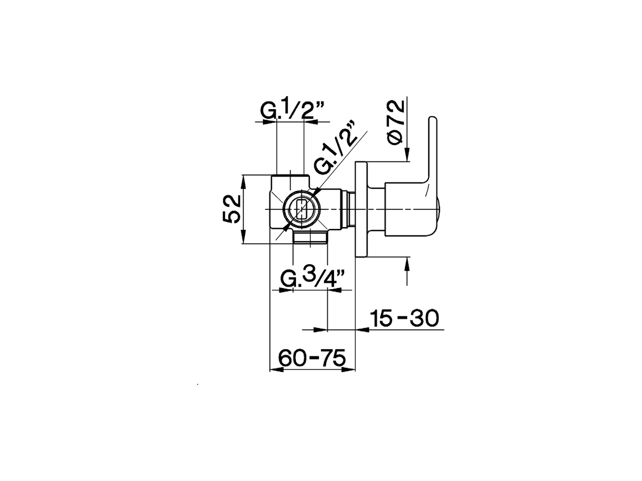 Concealed 2-outlets diverter TR_TR000200 - v1