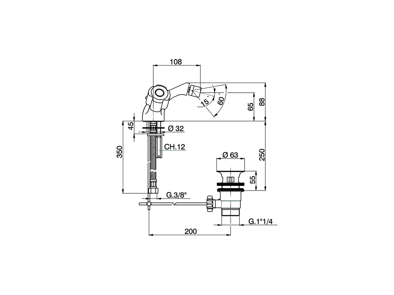 Single lever bidet mixer TR_TR000558 - v1