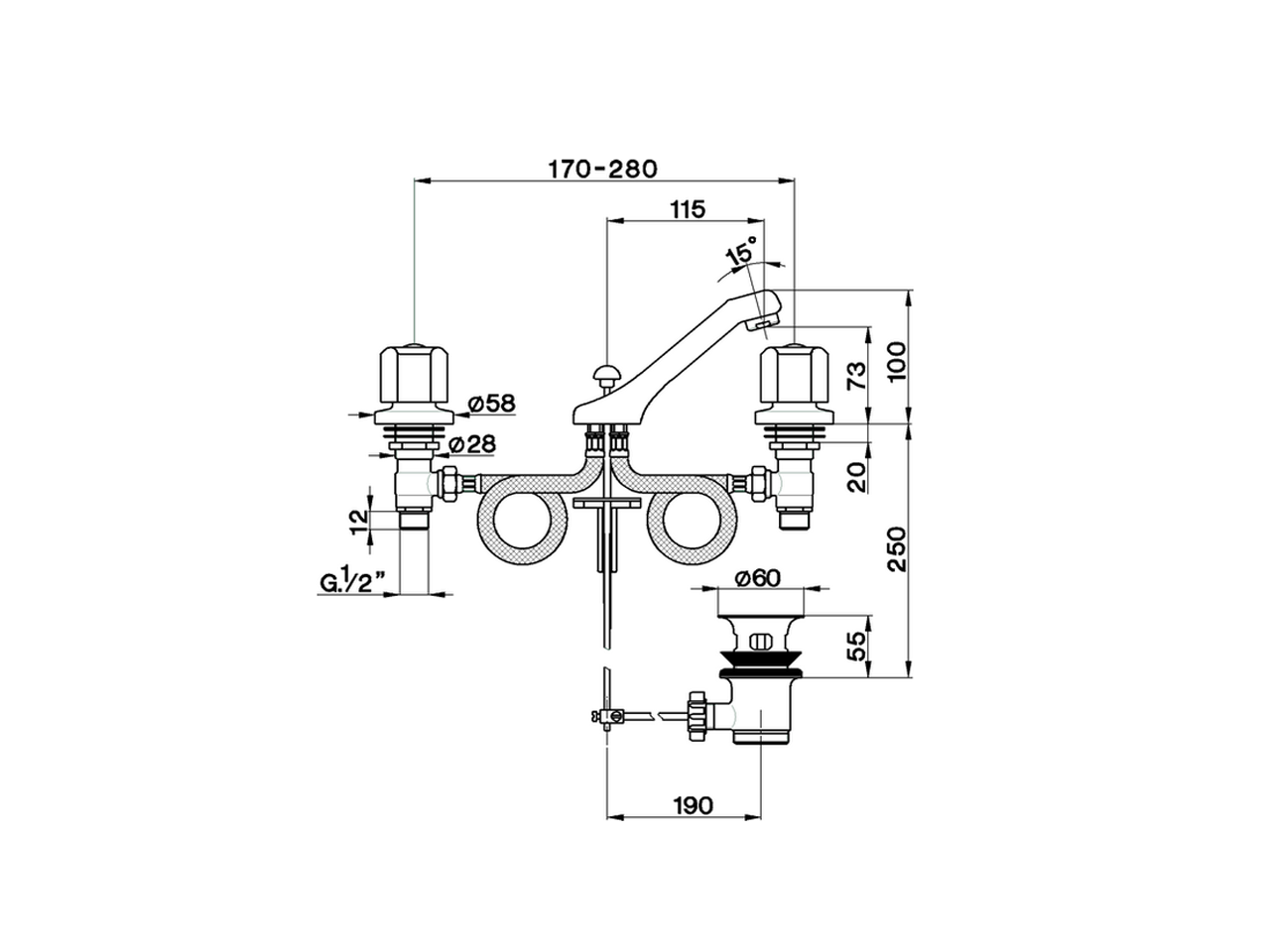 Washbasin 3-holes mixer TR_TR001011 - v1