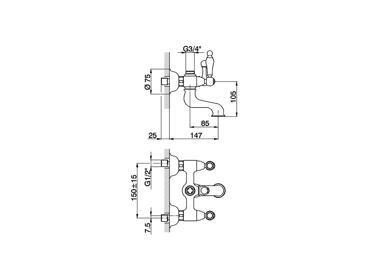 Bath mixer ARCANA TOSCANA_TS000130 - v1