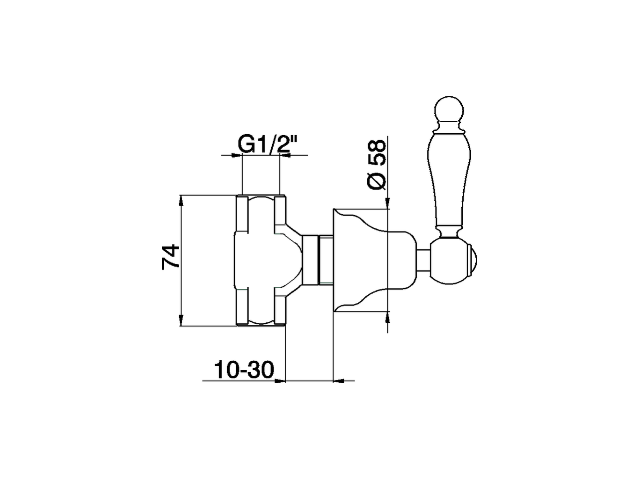 Concealed stop valve ARCANA TOSCANA_TS000310 - v1