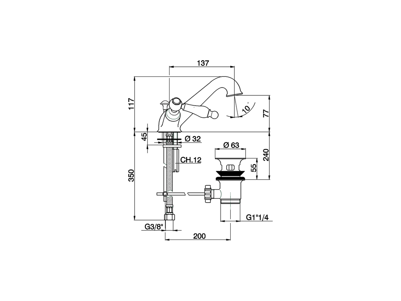 Washbasin mixer ARCANA TOSCANA_TS000510 - v1