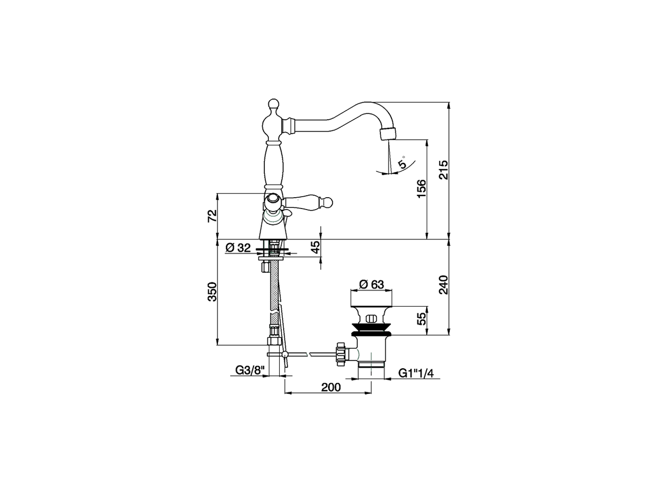 Washbasin mixer ARCANA TOSCANA_TS000521 - v1
