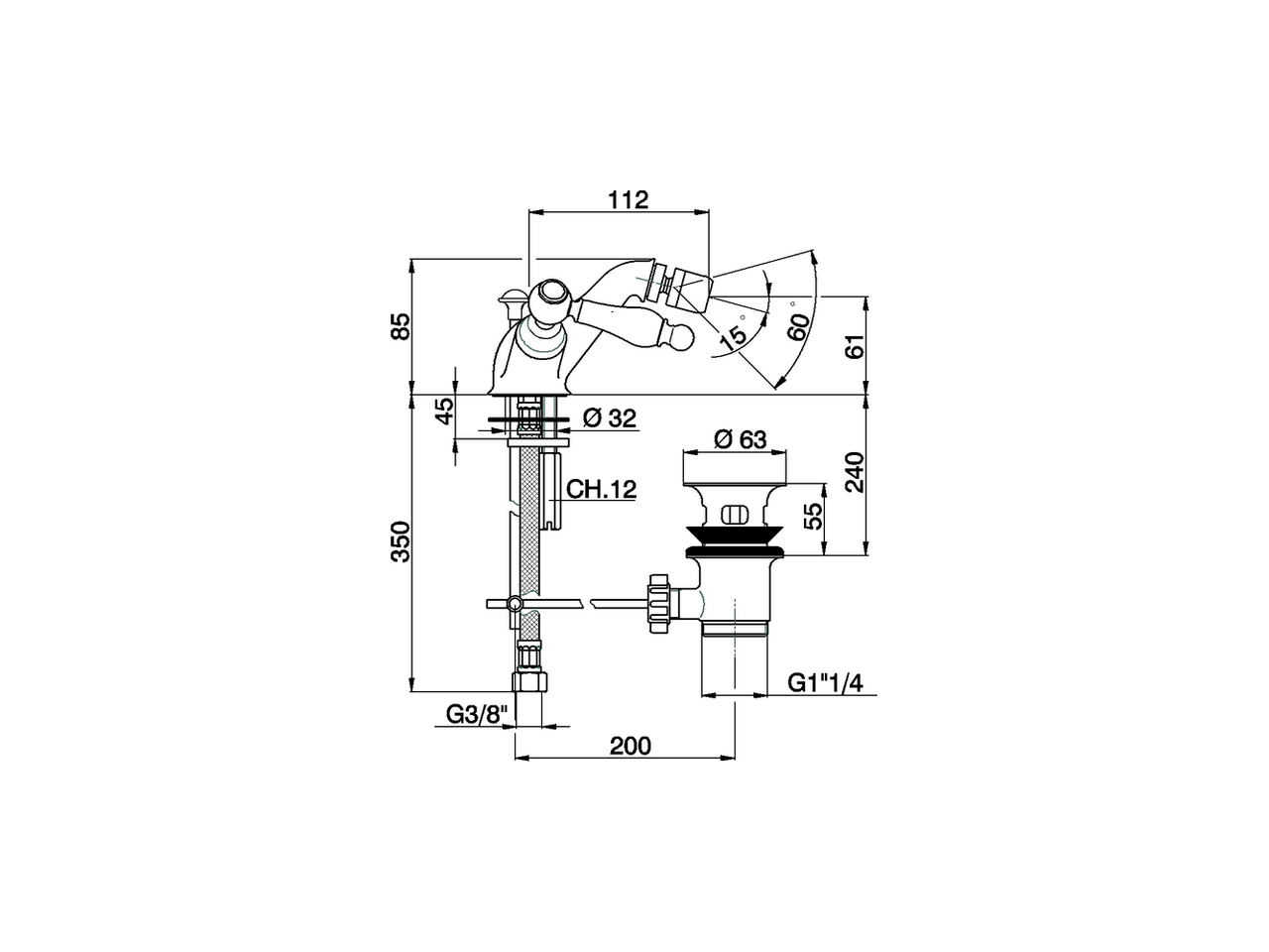Bidet mixer ARCANA TOSCANA_TS000550 - v1