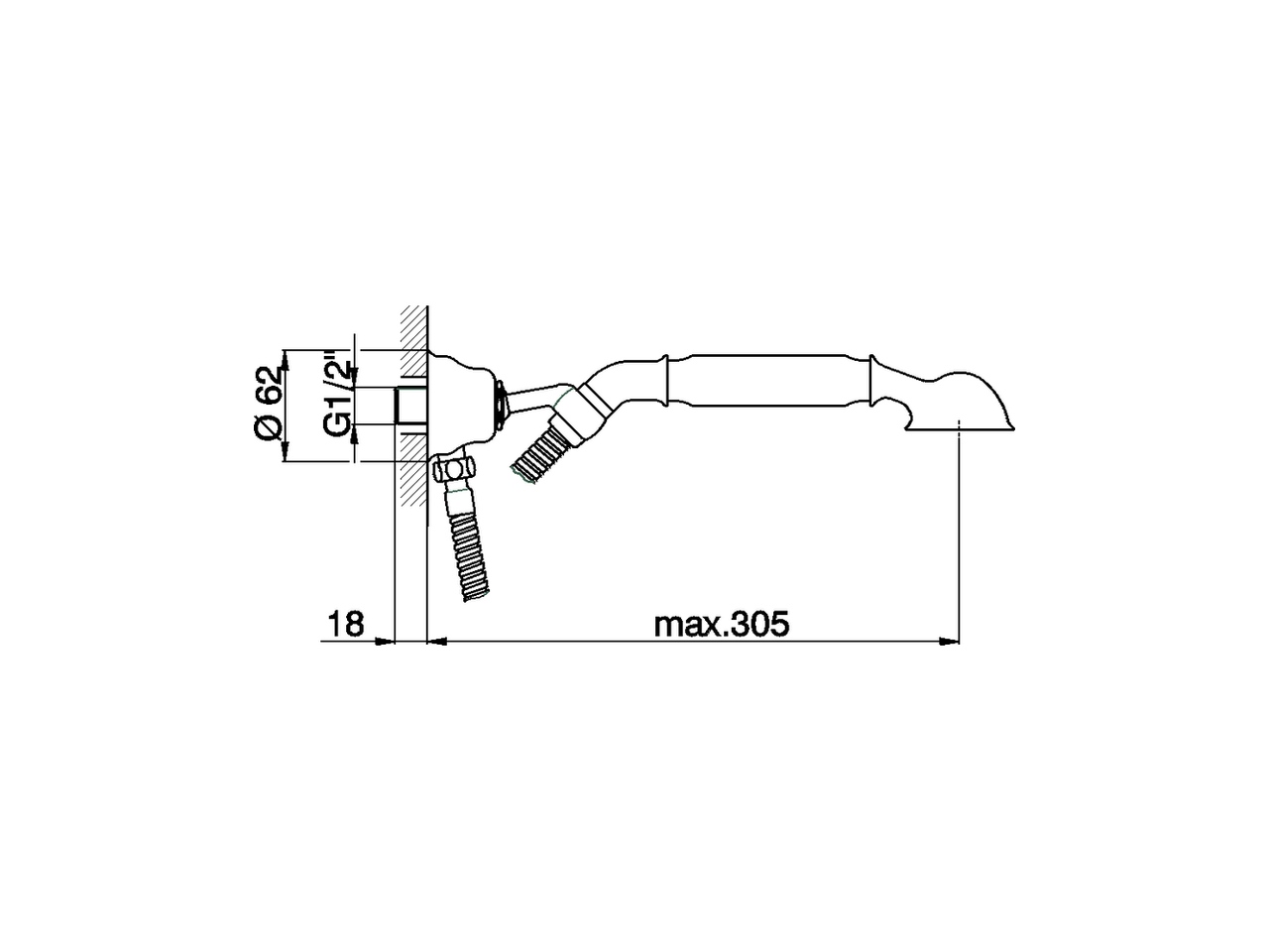 Shower set with wall elbow ARCANA TOSCANA_TS003040 - v1