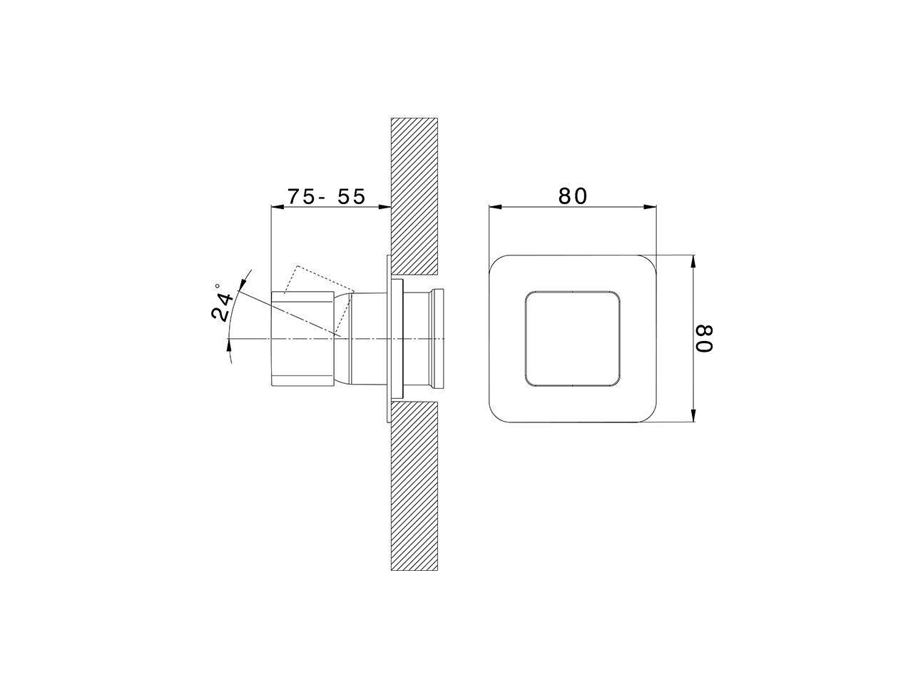 Expo. part for concealed S.L. shower valve PURA AURA_U1003000 - v1