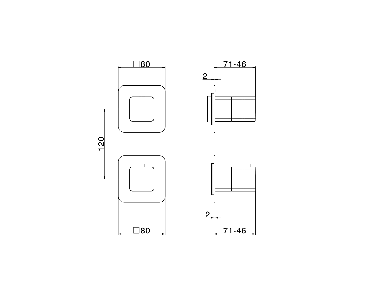 Expo. part for concealed thermo shower valve PURA AURA_U10G2200 - v1