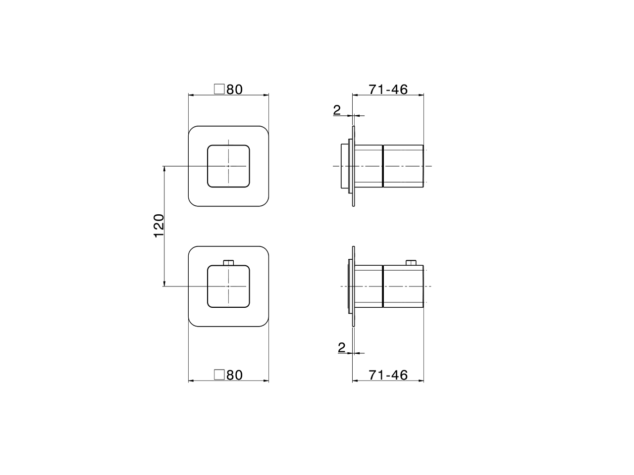 Expo. part for concealed thermo shower valve PURA AURA_U10G2300 - v1