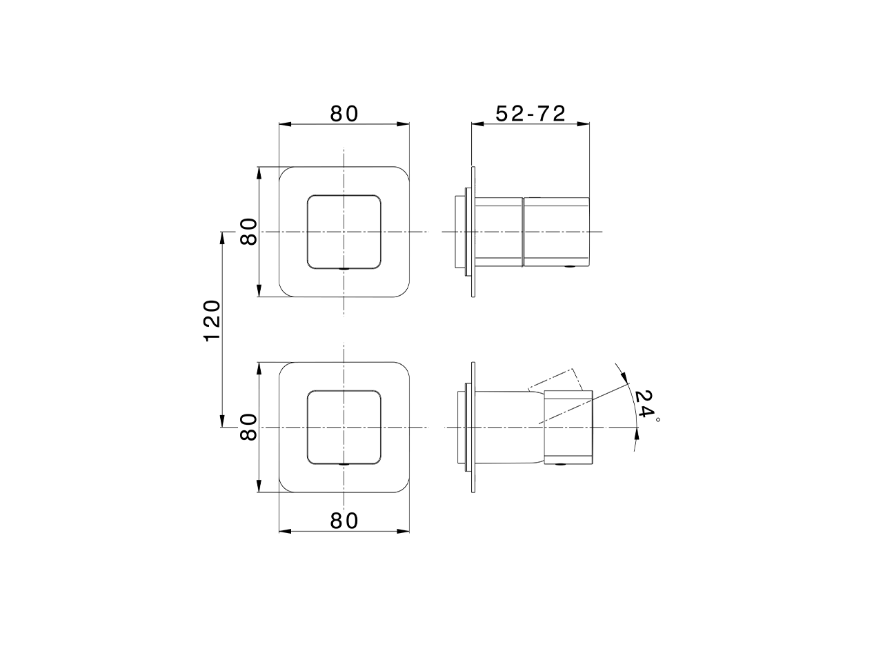 Expo. part for concealed S.L. shower valve PURA AURA_U10G7200 - v1