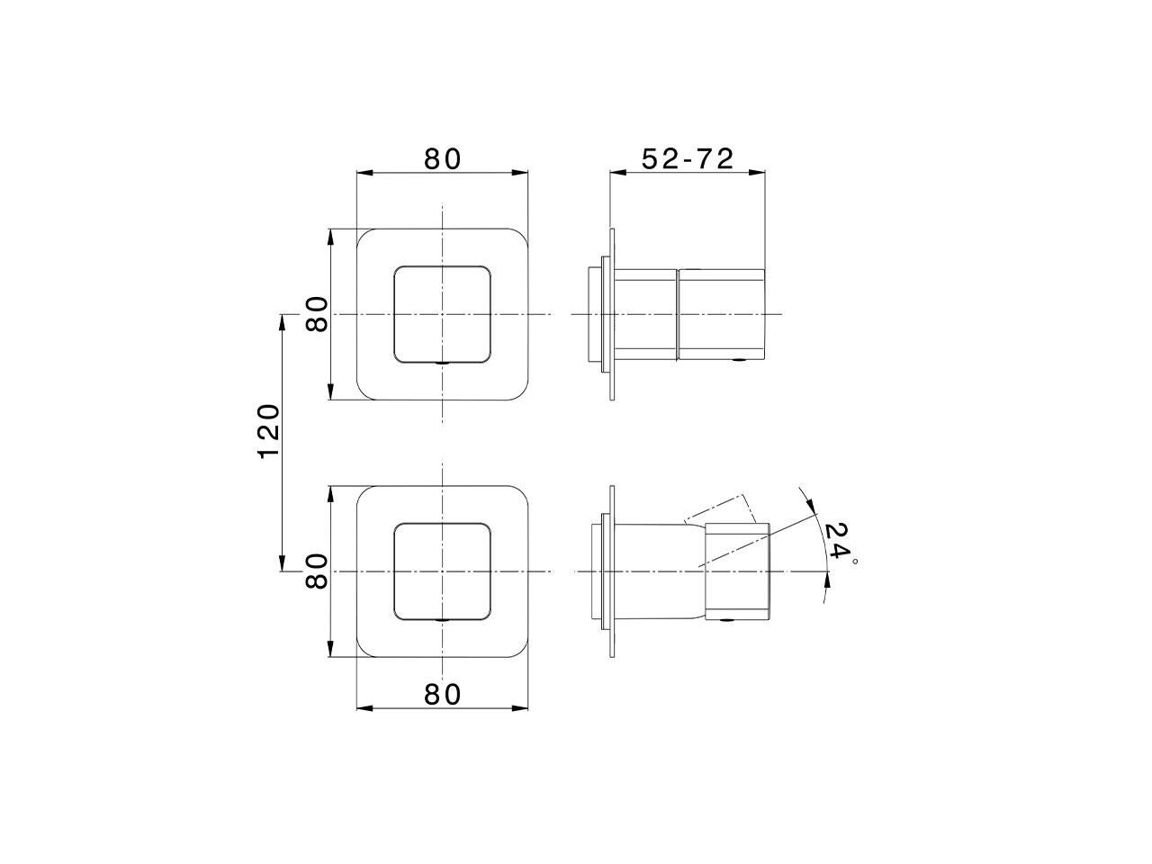Expo. part for concealed S.L. shower valve PURA AURA_U10G7300 - v1