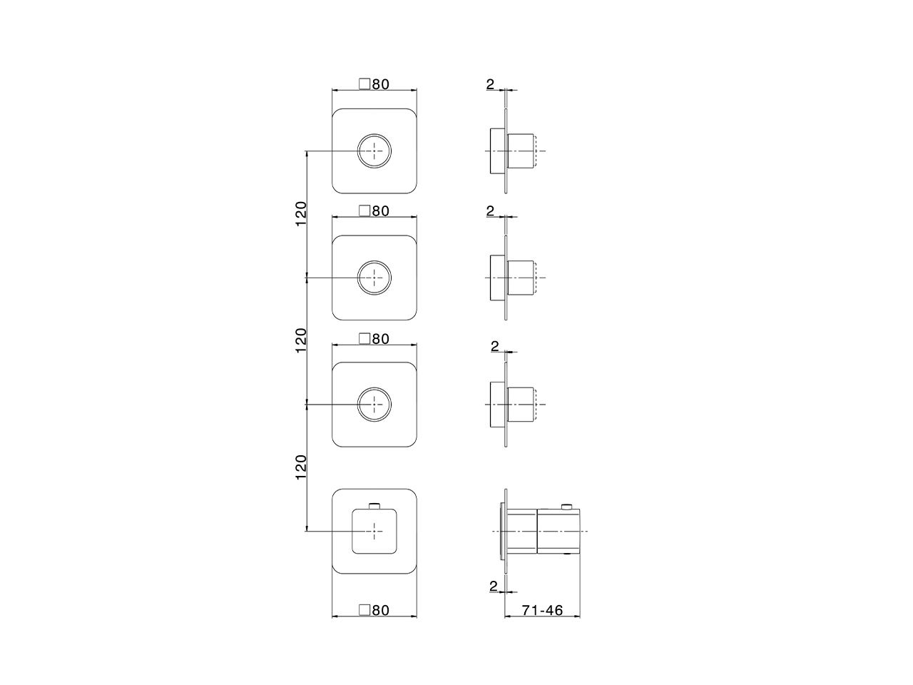 Cover Part for 3 Function Concealed Thermo Valve PURA AURA_U10KG020 - v1