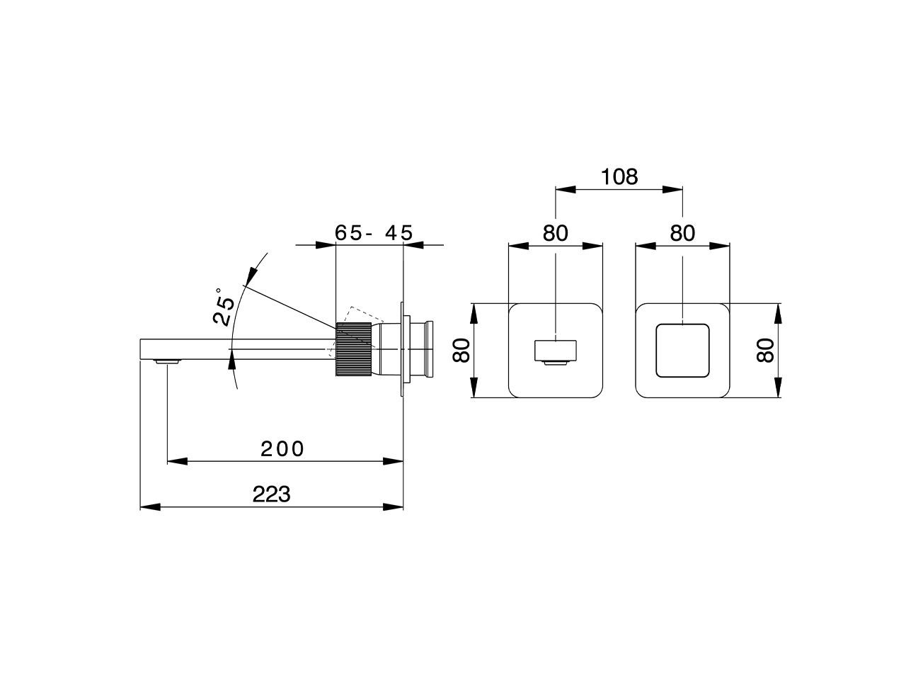 Expo. part for single lever washbasin valve PLISSÉ AURA_U2005516 - v1