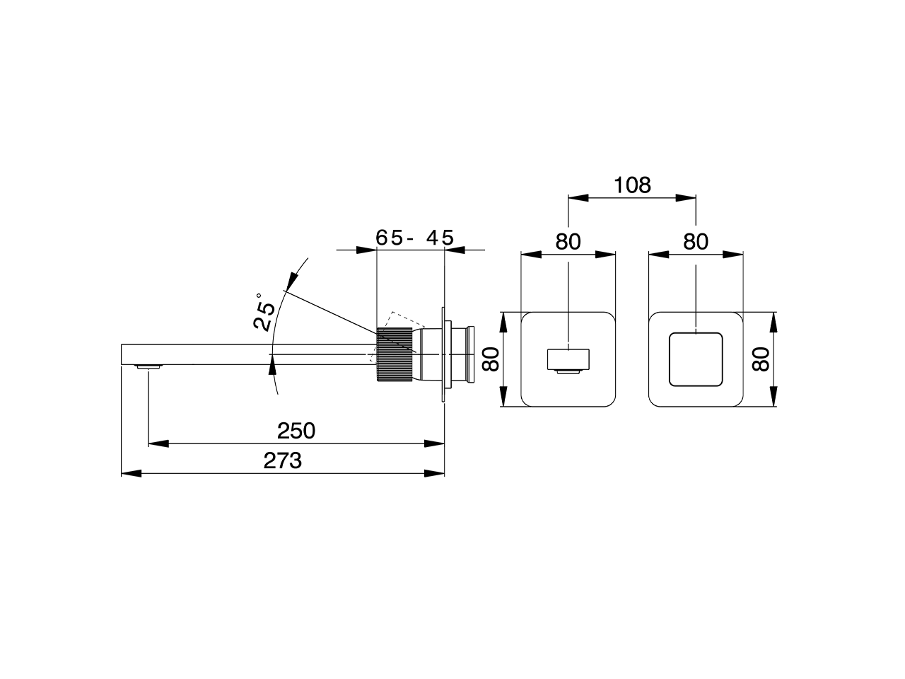 Expo. part for single lever washbasin valve PLISSÉ AURA_U2005517 - v1