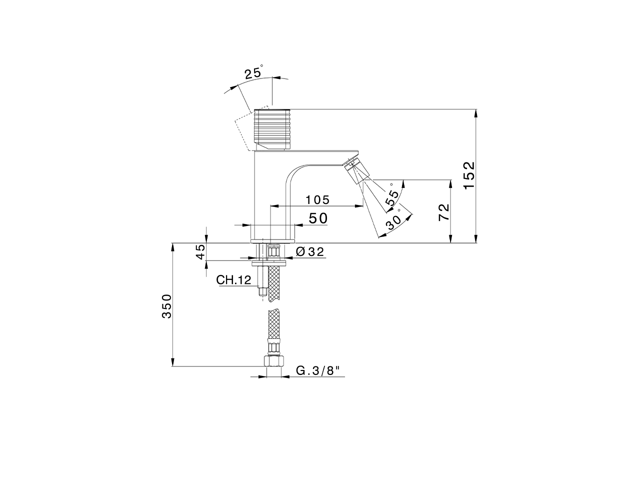 Single lever bidet mixer ARTE AURA_U3000564 - v1
