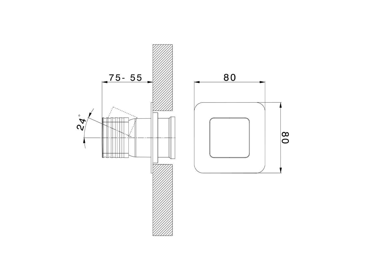 Expo. part for concealed S.L. shower valve ARTE AURA_U3003000 - v1