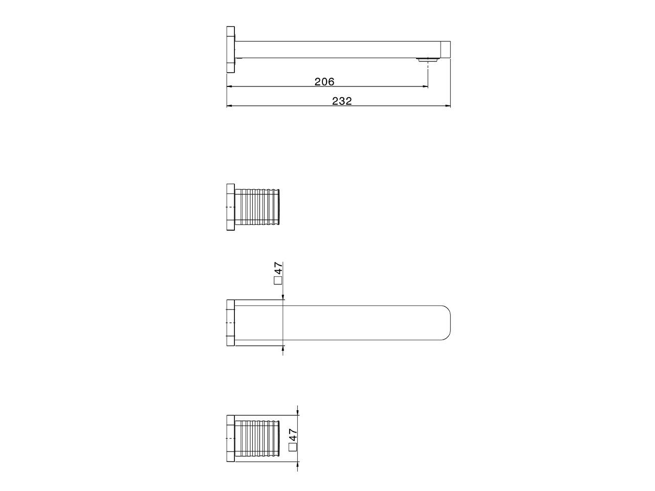 Exposed part for concealed washbasin mixer ARTE AURA_U3013510 - v1