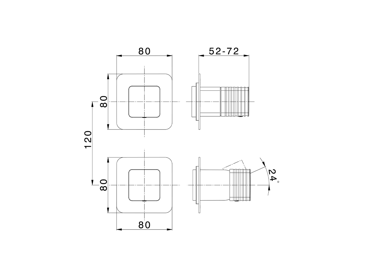 Expo. part for concealed S.L. shower valve ARTE AURA_U30G7200 - v1