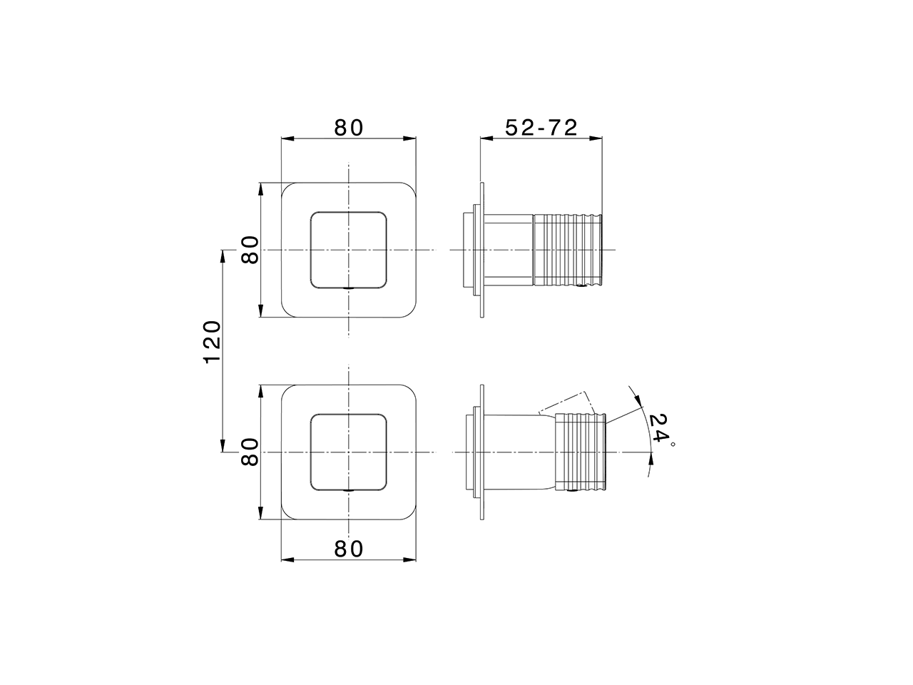 Expo. part for concealed S.L. shower valve ARTE AURA_U30G7300 - v1