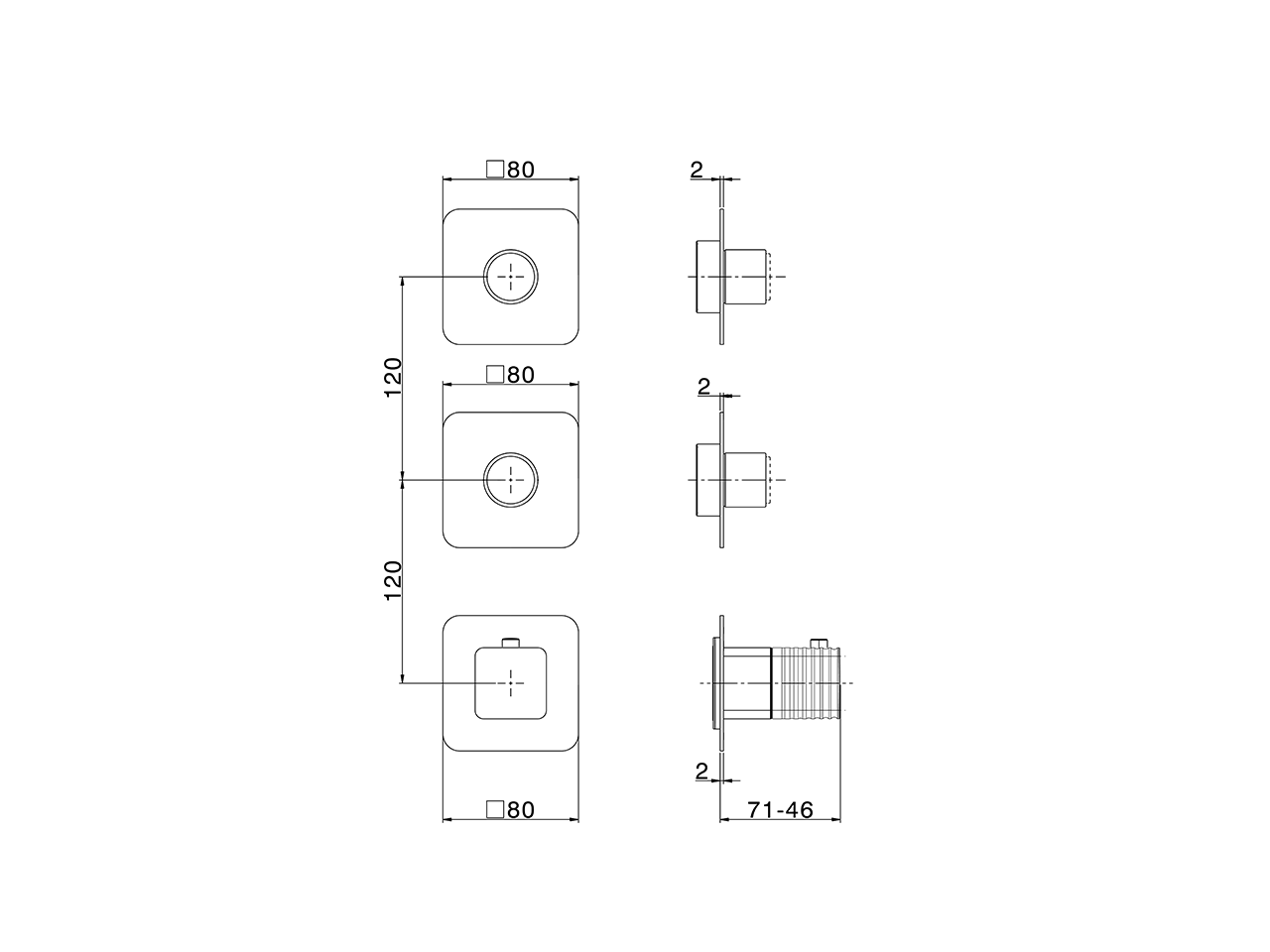Cover Part for 2 Function Concealed Thermo Valve ARTE AURA_U30KG010 - v1