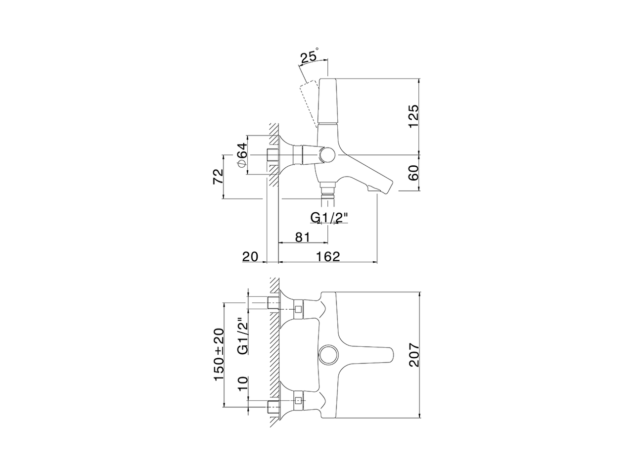 Single lever bath mixer VITA_VI000134 - v1