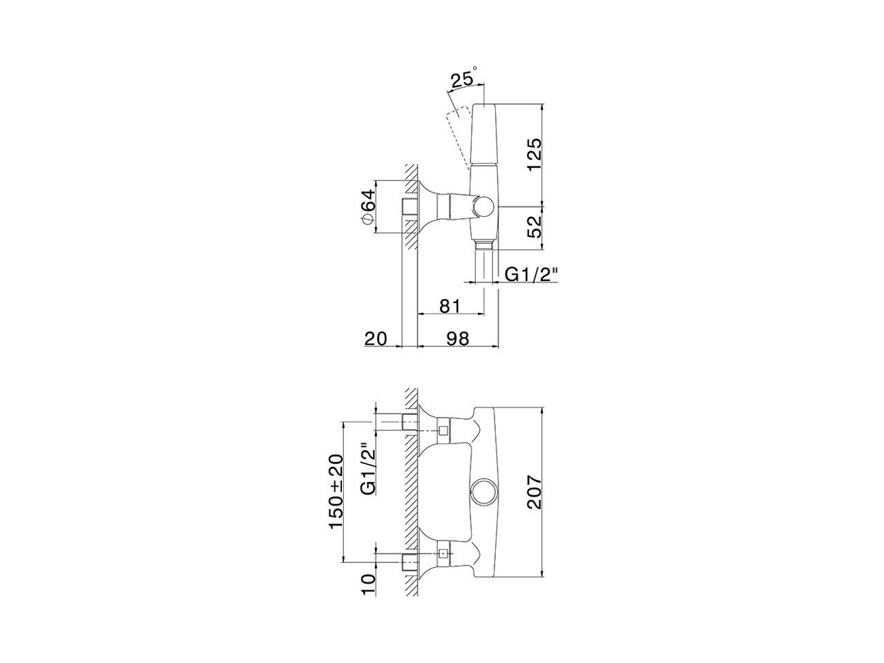 Single lever shower mixer VITA_VI000444 - v1