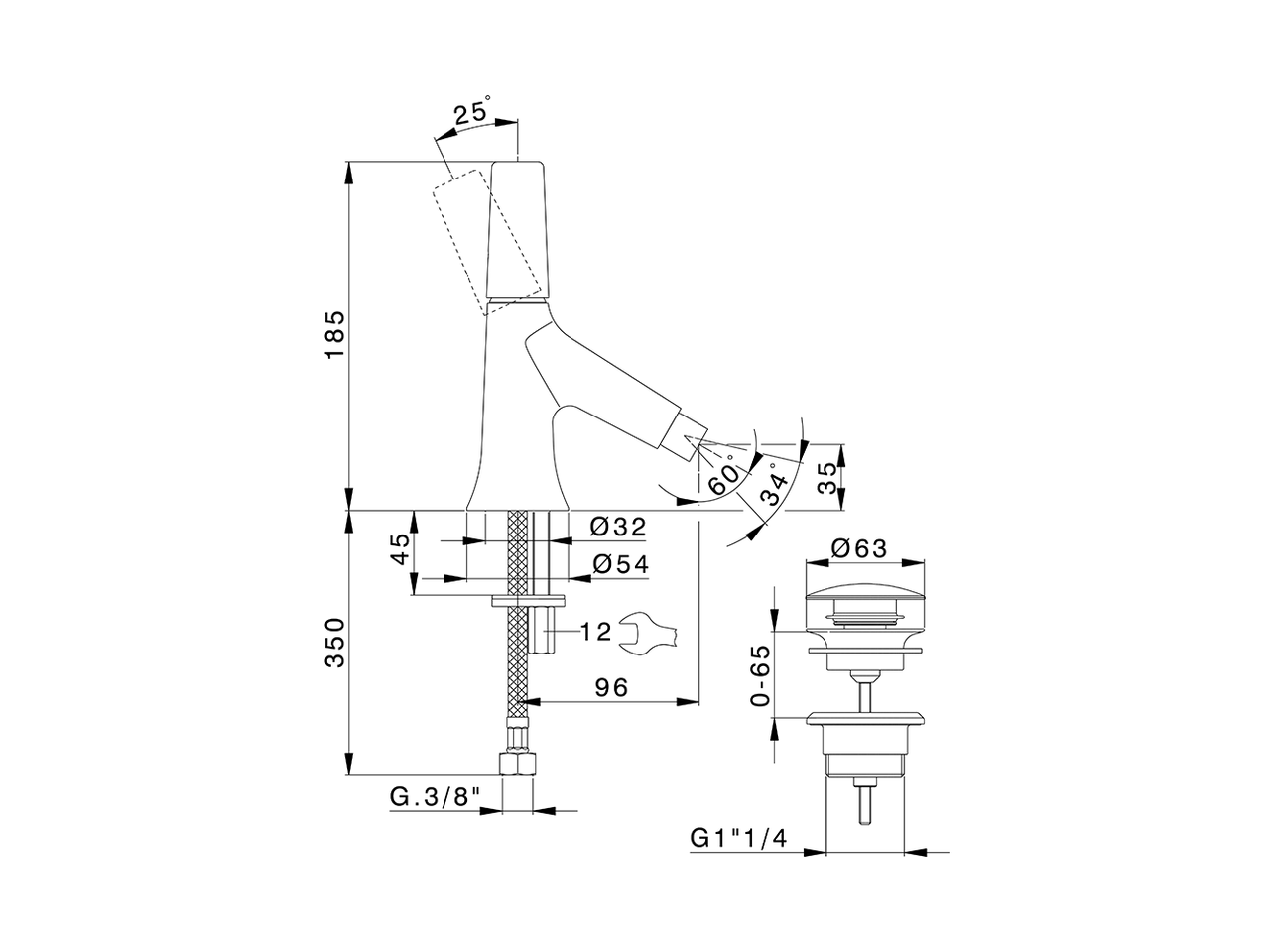 Single lever bidet mixer VITA_VI000554 - v1