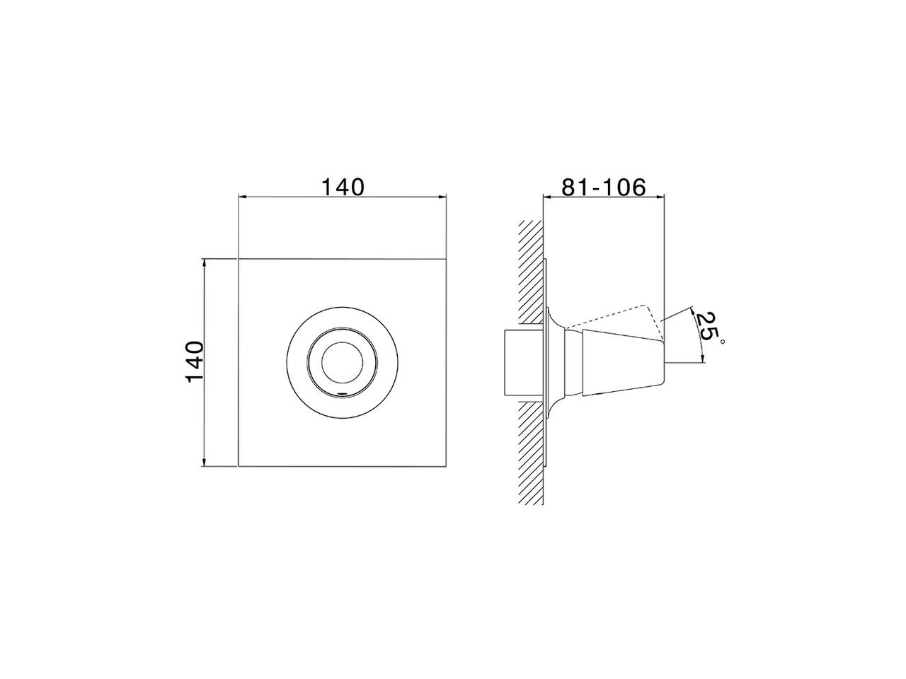 Exposed part for concealed S.L. shower valve VITA_VI003000 - v1