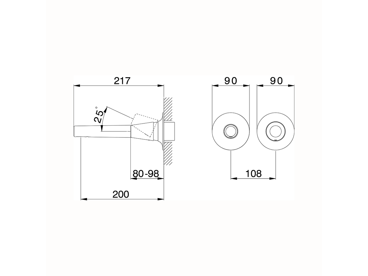 Exposed part for single lever washbasin valve VITA_VI005510 - v1