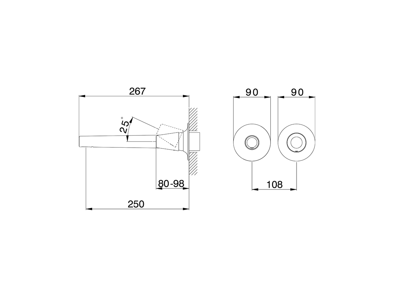 Exposed part for single lever washbasin valve VITA_VI005511 - v1