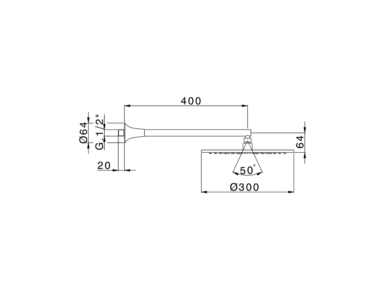 Shower arm with showerhead VITA_VI013190 - v1