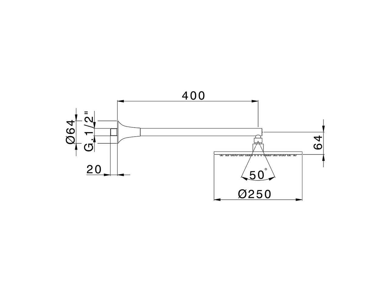 Shower arm with showerhead VITA_VI013191 - v1
