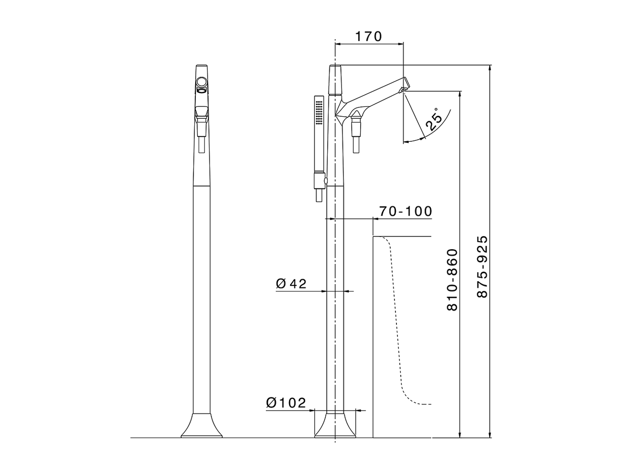 Exposed part for single-lever bath shower mixer VITA_VI014200 - v1