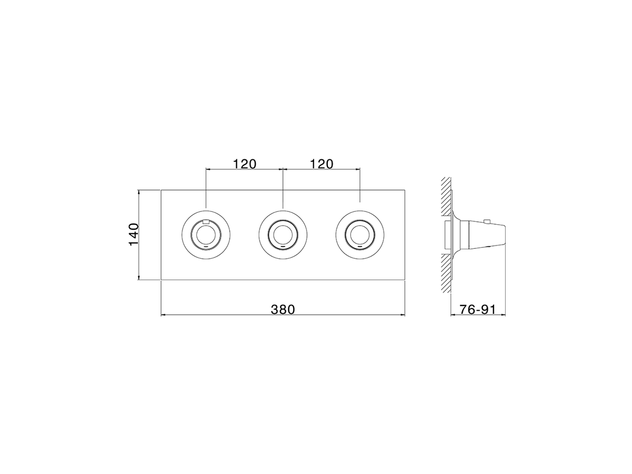 Cover Part for 2 Function Concealed Thermo. Valve WELLNESS_VI01R200 - v1