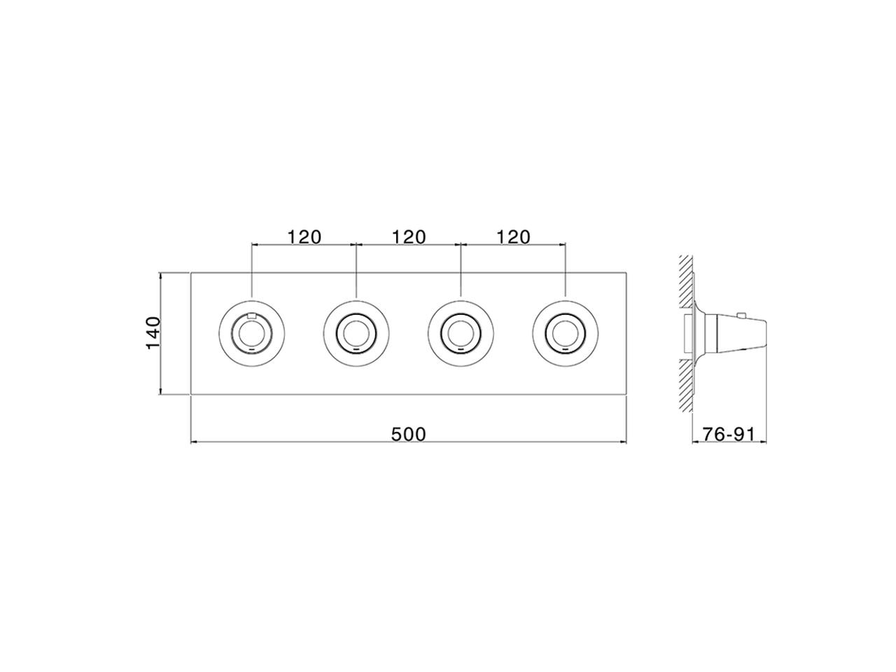 Cover Part for 3 Function Concealed Thermo. Valve VITA_VI01R300 - v1