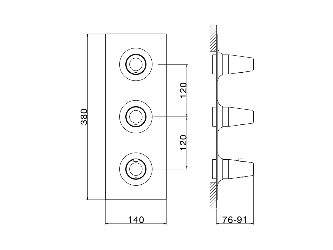 Cover Part for 2 Function Concealed Thermo Valve WELLNESS_VI01V200 - v1