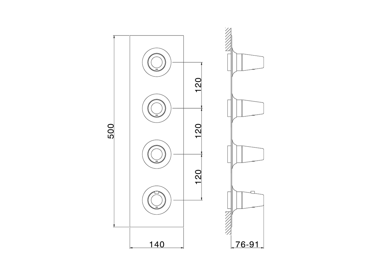 Cover Part for 3 Function Concealed Thermo Valve WELLNESS_VI01V300 - v1