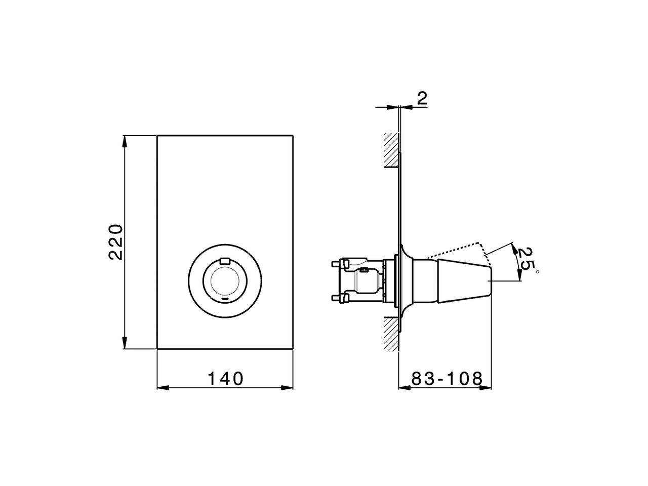 Exposed part for Single Lever One Box Valve VITA_VI0BM010 - v1