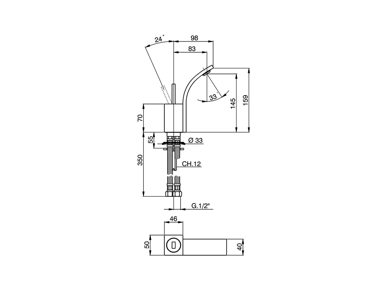 Single lever bidet mixer WAVE_WA000562 - v1