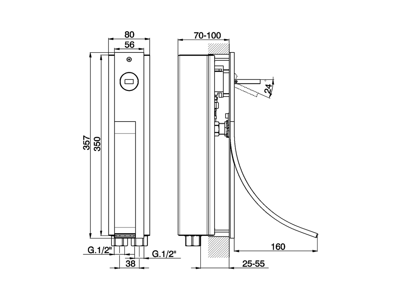 Vertical exposed single lever washbasin mixer WAVE_WA003511 - v1