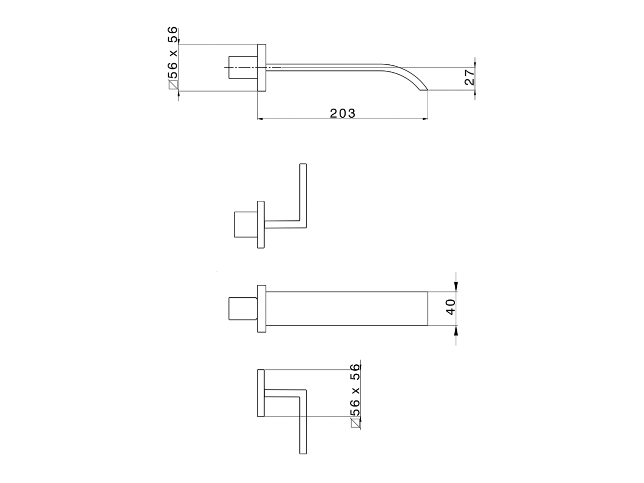 Exposed part for concealed washbasin mixer WAVE_WA013510 - v1