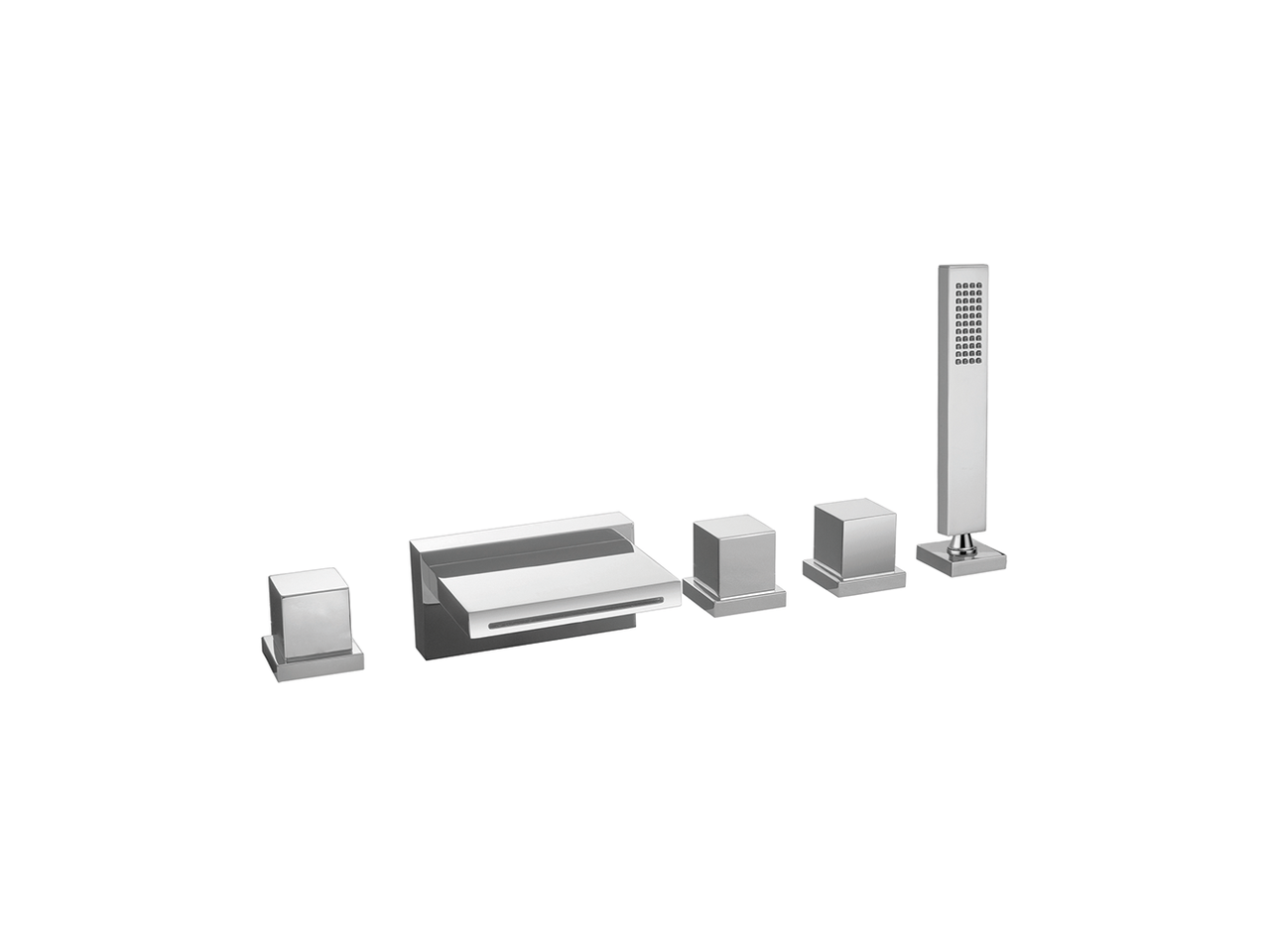 Deck-mounted 5-hole bath mixer WAVE_WE000260 - v1