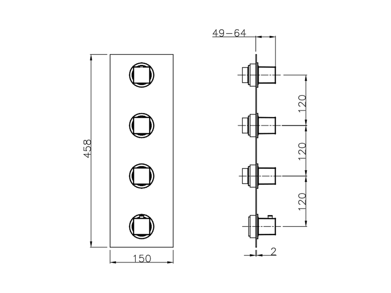 Cover Part for 3 Function Concealed Thermo Valve WAVE_WE01V300 - v1
