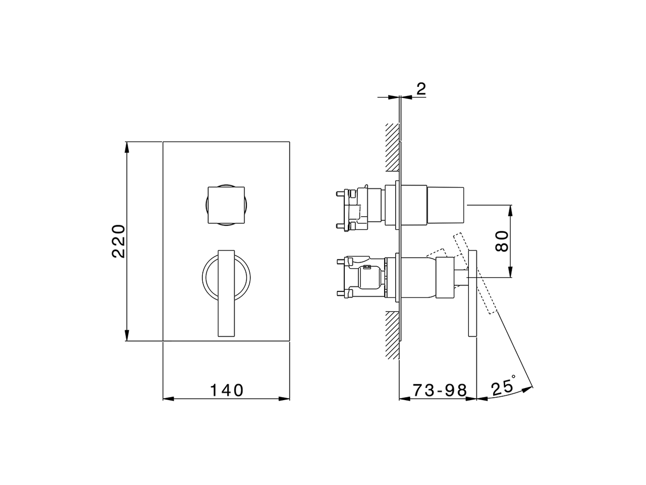 Exposed part for Single Lever One Box Valve WAVE_WE0BM030 - v1