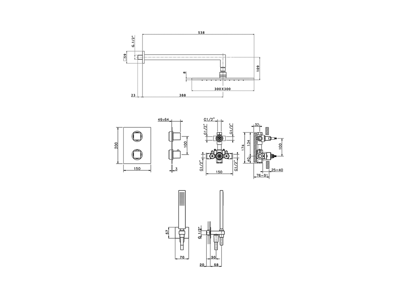 Concealed thermostatic shower mixer WAVE_WE0KT010 - v1