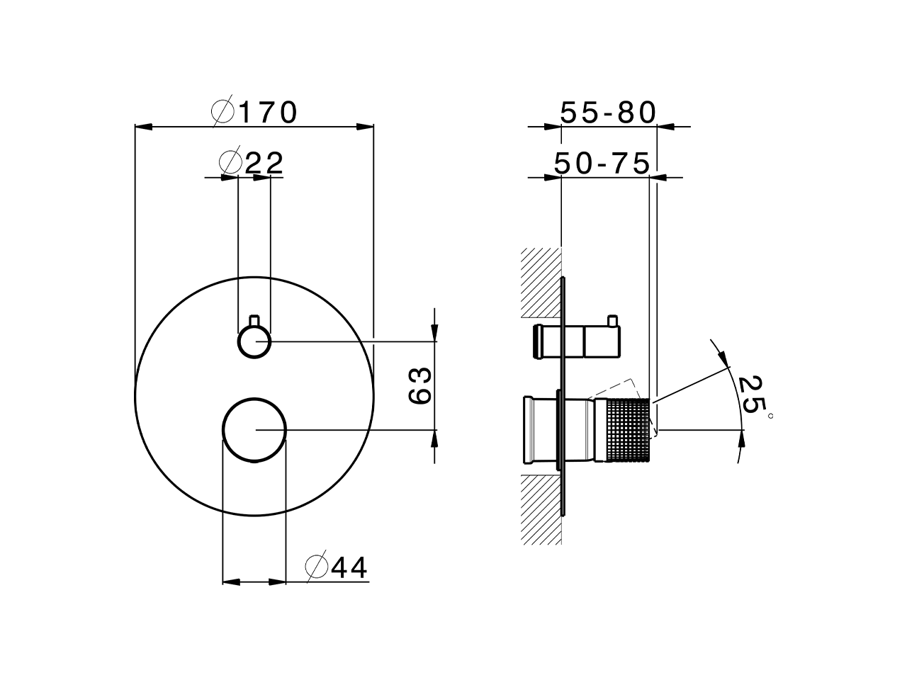 Exposed part for concealed S.L.bath-shower valve NUANCE X32_X1002300 - v1