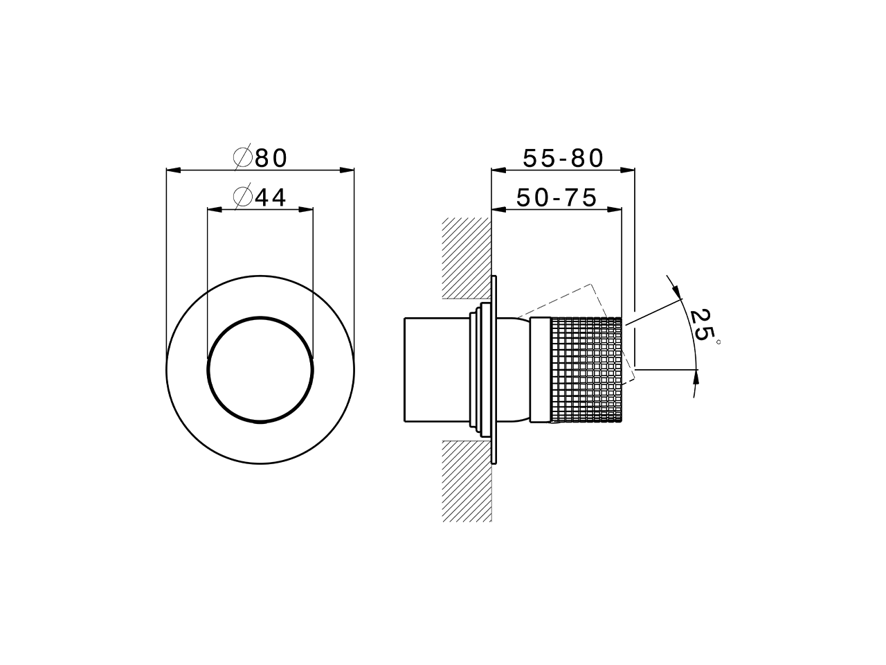 Exposed part for concealed S.L. shower valve NUANCE X32_X1003000 - v1