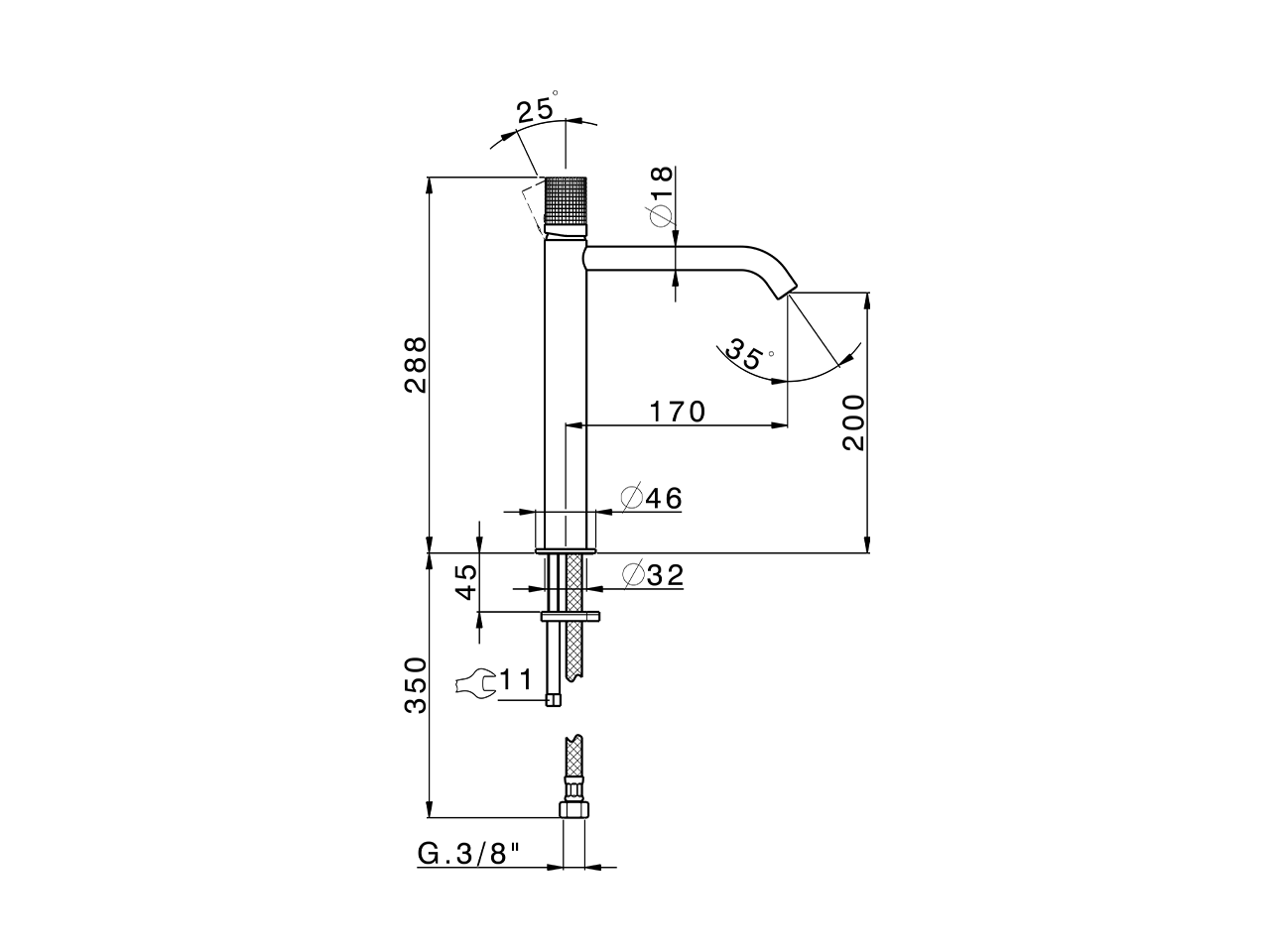 Single lever tall washbasin mixer NUANCE X32_X1003544 - v1