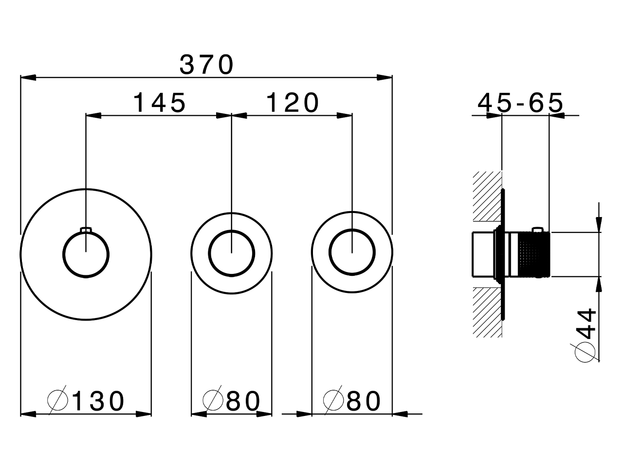 Cover Part for 2 Function Concealed Thermo Valve WELLNESS_X100R200 - v1