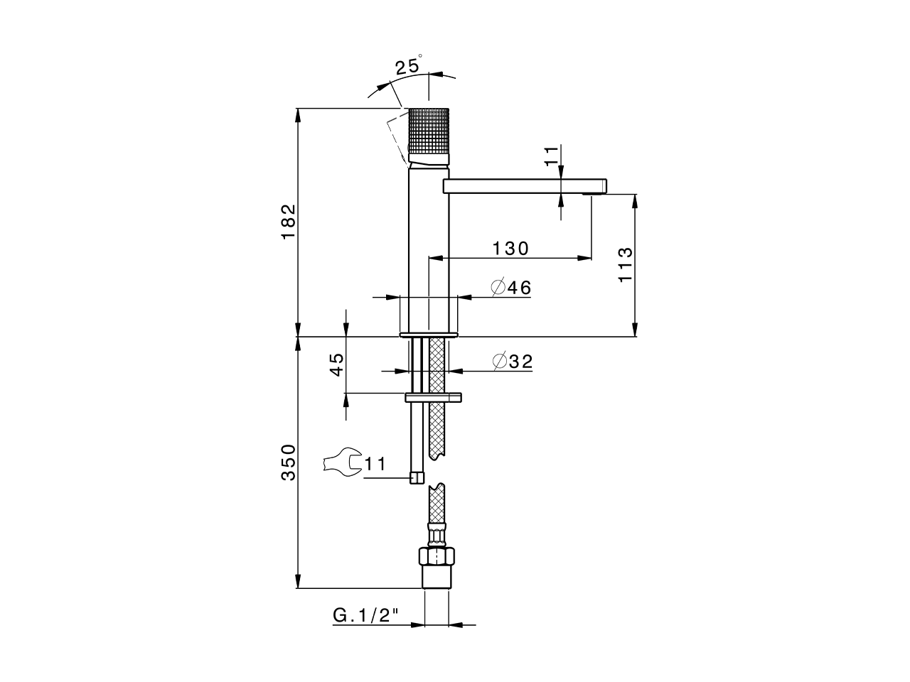Single lever 'large' washbasin mixer NUANCE X32_X2000504 - v1