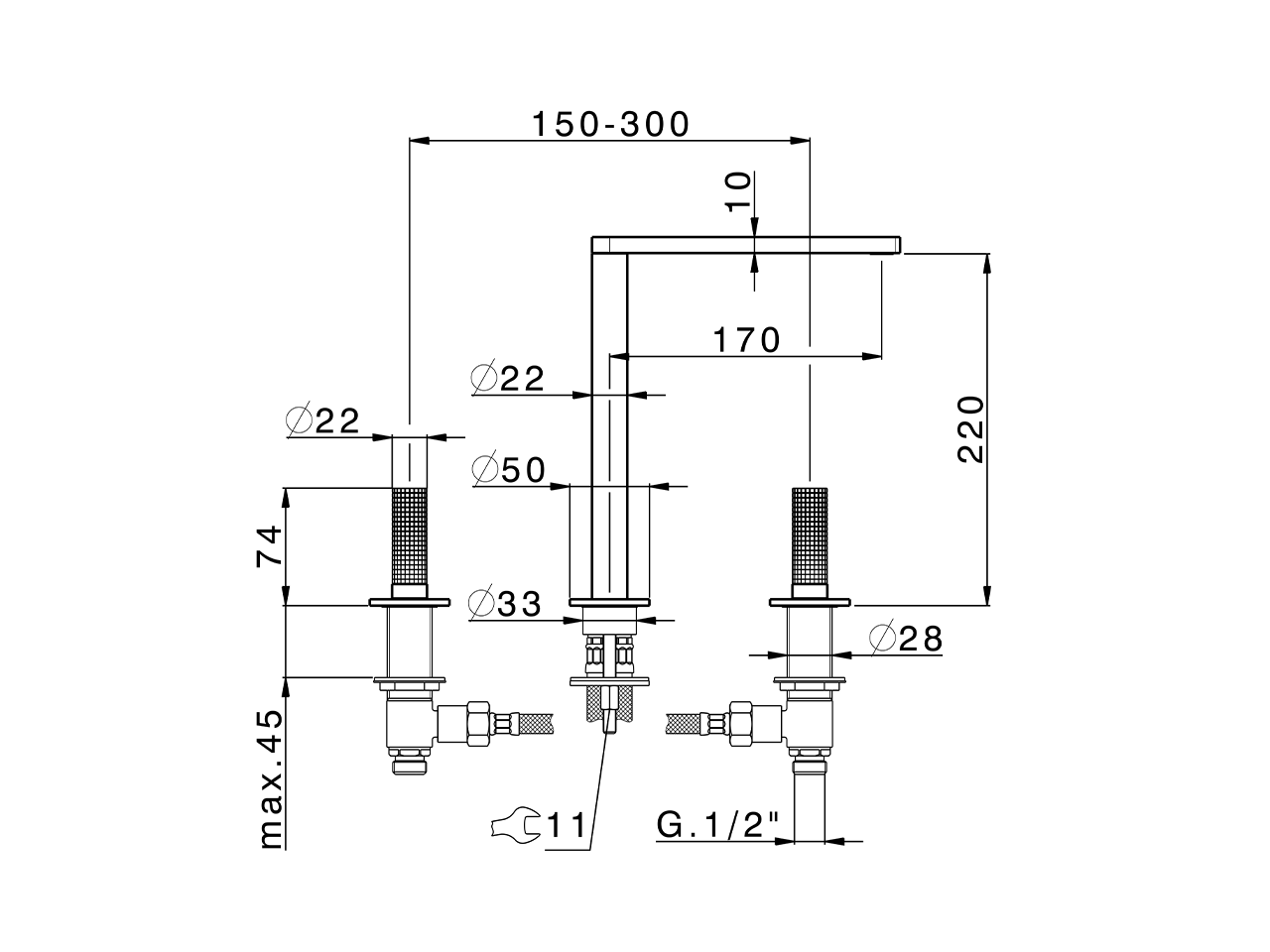 3 hole washbasin mixer NUANCE X32_X2001040 - v1